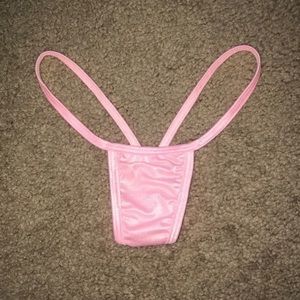 Baby pink stripper thong